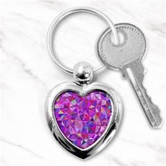 Pink Triangle Background Abstract Key Chains (heart)  by Mariart