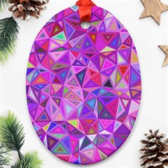 Pink Triangle Background Abstract Oval Ornament (two Sides) by Mariart