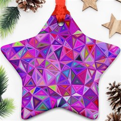 Pink Triangle Background Abstract Star Ornament (two Sides) by Mariart