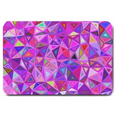 Pink Triangle Background Abstract Large Doormat  by Mariart