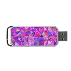 Pink Triangle Background Abstract Portable Usb Flash (one Side) by Mariart