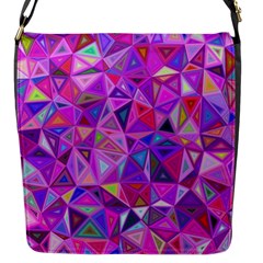 Pink Triangle Background Abstract Flap Closure Messenger Bag (s) by Mariart