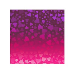 Purple Pink Hearts  Small Satin Scarf (square) by LoolyElzayat