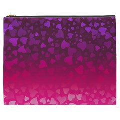 Purple Pink Hearts  Cosmetic Bag (xxxl) by LoolyElzayat