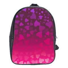 Purple Pink Hearts  School Bag (xl) by LoolyElzayat