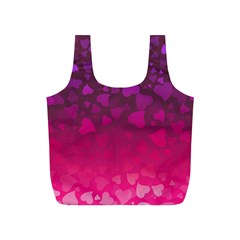 Purple Pink Hearts  Full Print Recycle Bag (s) by LoolyElzayat