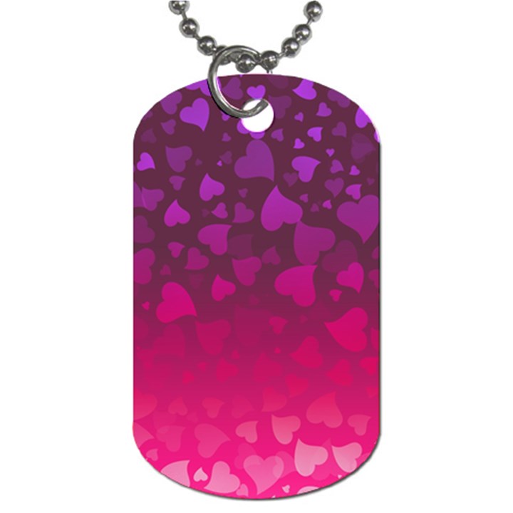 Purple Pink Hearts  Dog Tag (One Side)