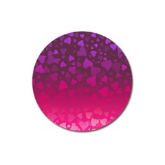 Purple Pink Hearts  Magnet 3  (round) by LoolyElzayat