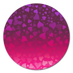 Purple Pink Hearts  Magnet 5  (round) by LoolyElzayat