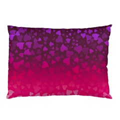 Purple Pink Hearts  Pillow Case by LoolyElzayat