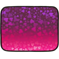 Purple Pink Hearts  Double Sided Fleece Blanket (mini)  by LoolyElzayat