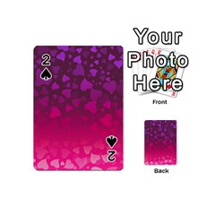 Purple Pink Hearts  Playing Cards 54 (mini) by LoolyElzayat