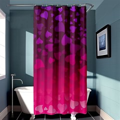 Purple Pink Hearts  Shower Curtain 36  X 72  (stall)  by LoolyElzayat