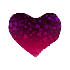 Purple Pink Hearts  Standard 16  Premium Heart Shape Cushions by LoolyElzayat