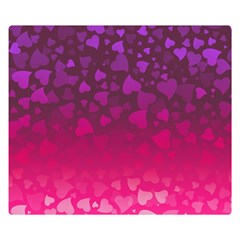 Purple Pink Hearts  Double Sided Flano Blanket (small)  by LoolyElzayat