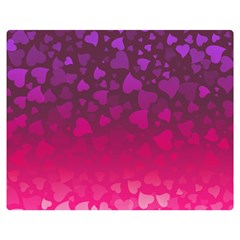 Purple Pink Hearts  Double Sided Flano Blanket (medium)  by LoolyElzayat