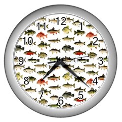 Ml 71 Fish Of North America Wall Clock (silver) by ArtworkByPatrick