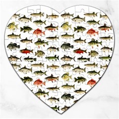 Ml 71 Fish Of North America Jigsaw Puzzle (heart) by ArtworkByPatrick