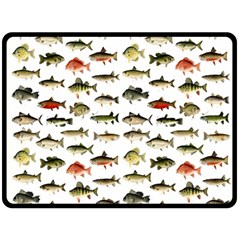 Ml 71 Fish Of North America Fleece Blanket (large)  by ArtworkByPatrick