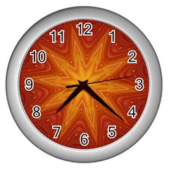 Fractal Wallpaper Colorful Abstract Wall Clock (silver) by Mariart