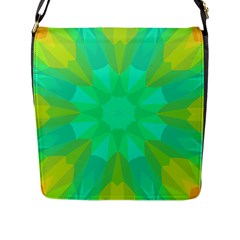 Kaleidoscope Background Flap Closure Messenger Bag (l) by Mariart