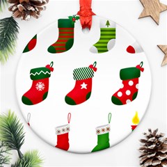 Christmas Stocking Candle Ornament (round) by Mariart