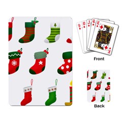 Christmas Stocking Candle Playing Cards Single Design by Mariart