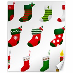 Christmas Stocking Candle Canvas 11  X 14  by Mariart