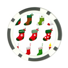 Christmas Stocking Candle Poker Chip Card Guard by Mariart