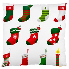 Christmas Stocking Candle Standard Flano Cushion Case (one Side) by Mariart