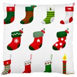 Christmas Stocking Candle Large Flano Cushion Case (Two Sides) Front