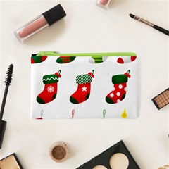 Christmas Stocking Candle Cosmetic Bag (xs) by Mariart