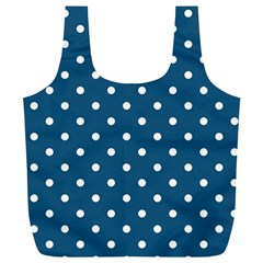 Polka Dot - Turquoise  Full Print Recycle Bag (xl) by WensdaiAmbrose