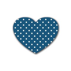 Polka Dot - Turquoise  Rubber Coaster (heart)  by WensdaiAmbrose