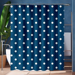 Polka Dot - Turquoise  Shower Curtain 60  X 72  (medium)  by WensdaiAmbrose