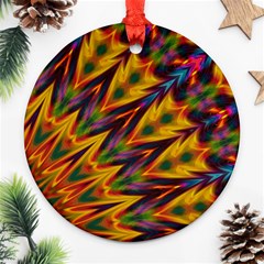 Background Abstract Texture Chevron Round Ornament (two Sides) by Mariart