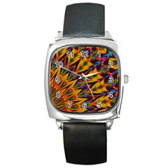 Background Abstract Texture Chevron Square Metal Watch by Mariart