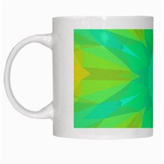 Kaleidoscope Background Green White Mugs by Mariart