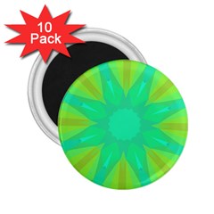 Kaleidoscope Background Green 2 25  Magnets (10 Pack)  by Mariart