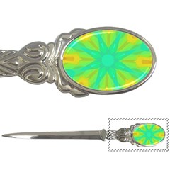 Kaleidoscope Background Green Letter Opener by Mariart