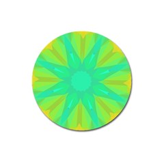 Kaleidoscope Background Green Magnet 3  (round) by Mariart