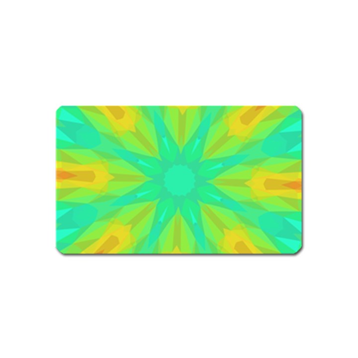 Kaleidoscope Background Green Magnet (Name Card)