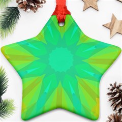 Kaleidoscope Background Green Star Ornament (two Sides) by Mariart