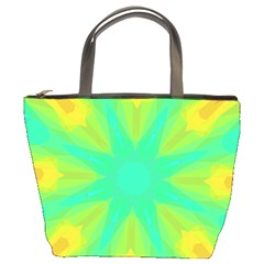 Kaleidoscope Background Green Bucket Bag by Mariart