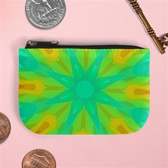 Kaleidoscope Background Green Mini Coin Purse by Mariart