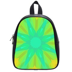 Kaleidoscope Background Green School Bag (small) by Mariart