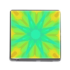 Kaleidoscope Background Green Memory Card Reader (square 5 Slot) by Mariart