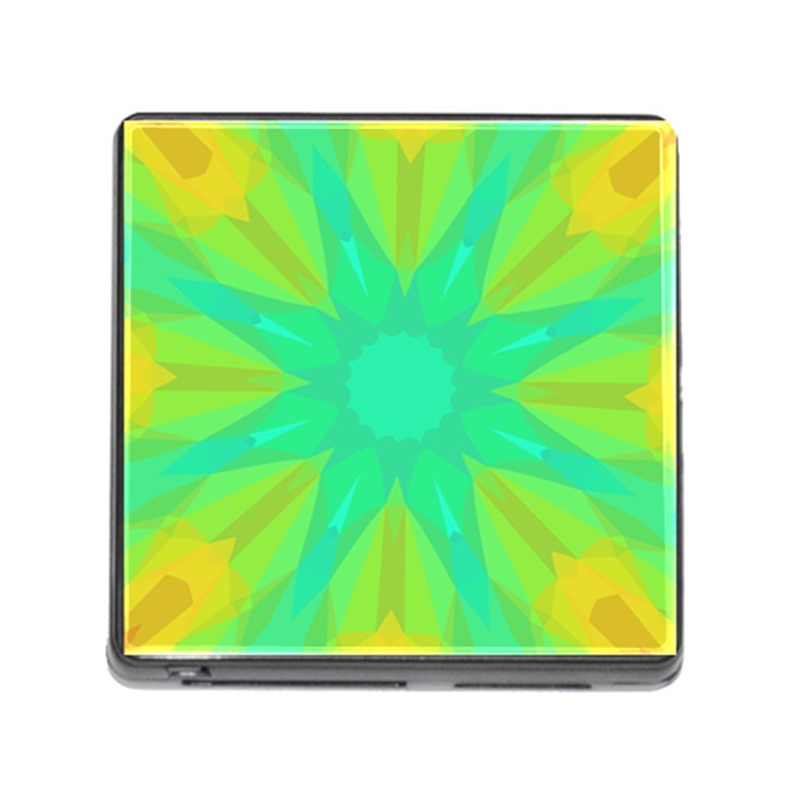 Kaleidoscope Background Green Memory Card Reader (Square 5 Slot)