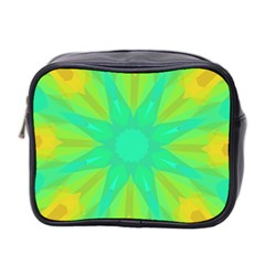 Kaleidoscope Background Green Mini Toiletries Bag (two Sides) by Mariart