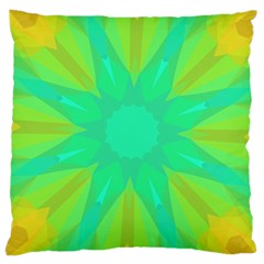 Kaleidoscope Background Green Large Cushion Case (one Side) by Mariart